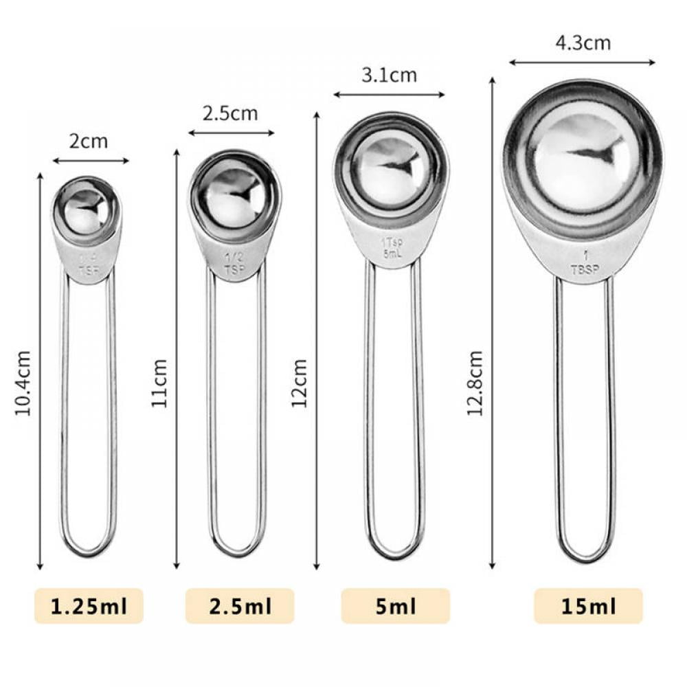 Cool Cook 2pcs/set Adjustable Measuring Spoons，Large Tablespoon & Small  Teaspoon - Metric ML,OZ and Cup - Magnetic