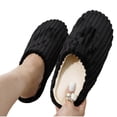 thumbnail image 4 of Iyufng Womens Winter Ribbed Closed Toe Slippers Soft Fleece Lined Warm Slip on Indoor House Shoes, 4 of 5