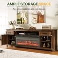 thumbnail image 5 of LazySunsets 80" Farmhouse Fireplace TV Stand for TVs Up to 90 Inches, Media Console with 36" Color Changing Electric Fireplace Insert, Barn Doors, Storage Drawers & Adjustable Shelves, Brown, 5 of 7