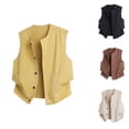 thumbnail image 4 of Fewfanhot Men's Solid Color Button Front Utility Vest with Pockets, Casual Sleeveless Workwear Jacket for Outdoor Wear, 4 of 5