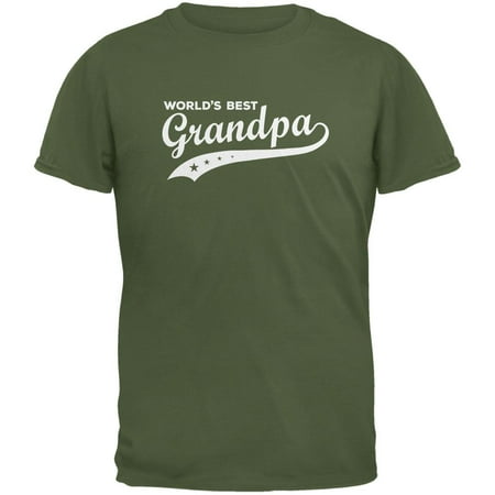 Father's Day - World's Best Grandpa Military Green Adult