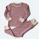 thumbnail image 3 of Odeerbi 6M-7Y Niños Niñas Costilla Pijamas de Punto de Manga Larga Tops Pantalones de Talle Alto de Dos Piezas Pijama Set, 3 of 5