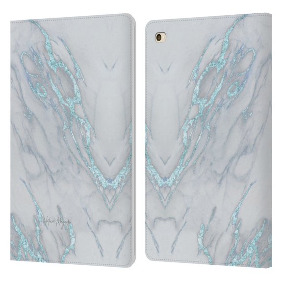 Head Case Designs Officially Licensed Nature Magick Marble Metallics Blue Leather Book Wallet Case Cover Compatible with Apple iPad mini 4