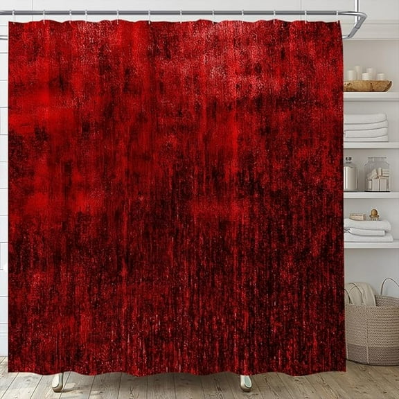 Red And Black Shower Curtain Ombre Elegant Abstract Modern Bright Dark Retro Gradient Cute Funny Fabric Bathroom Decor Set With Hooks 60"W x 72"L