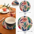 thumbnail image 2 of SKYSONIC Flower Tropical Leopard Pot Holders Trivets, 2 Pcs Heat Resistant Trivets,Spring Leaves Cotton Thread Weave Mats for Hot Pads Pans Pot Bowl Teapot for Kitchen Decor, 2 of 7