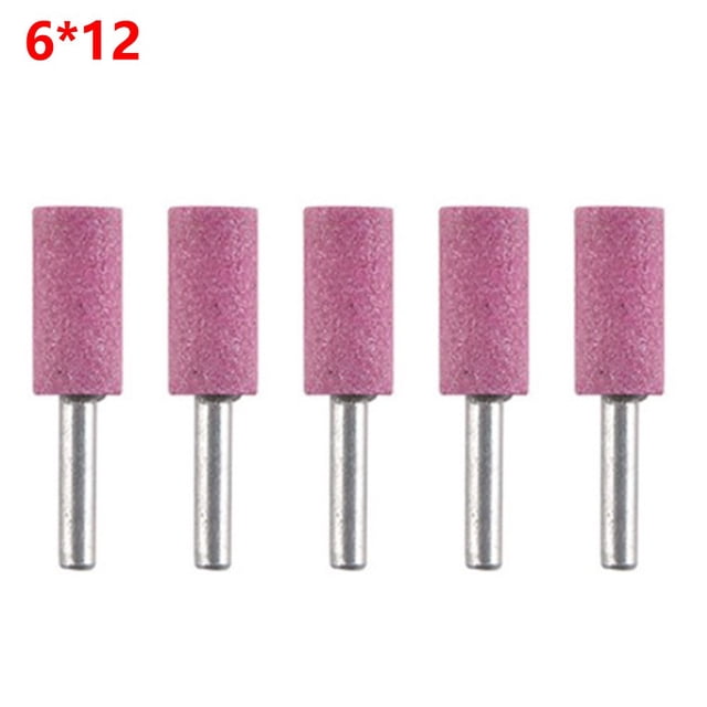 5 Pcs Cylindre de Pierre Monté Abrasif Tige 6mm pour Outil Rotatif Roue de Meulage 6X12