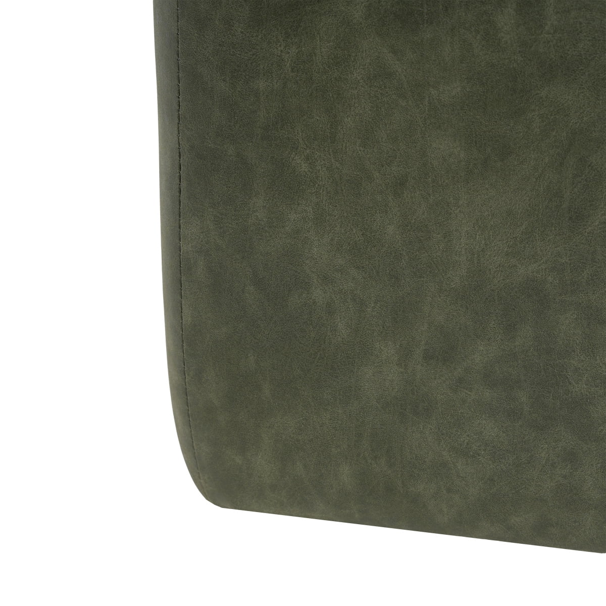 Upholstered Square PU Leather Ottoman, Green