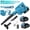 Blue Air Blower with 2 Batteries, variant on 21V Turbo Jet Cordless Leaf Blower, Lightweight Ergonomic Tool for Yard & Lawn Maintenance
