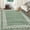 Bean Green, variant on Scalloped Area Rugs For Living Room Bedroom Machine Washable&Non Slip Vintage Rug Area Rug Modern Border Throw Floor Carpet For Home Office Decorate
