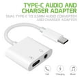 thumbnail image 3 of Dual Type-C (USB-C) to 3.5mm Headphone Jack Audio Converter and Charger Adapter Dongle Cable Compatible with AT&T Fusion 5G, 3 of 7