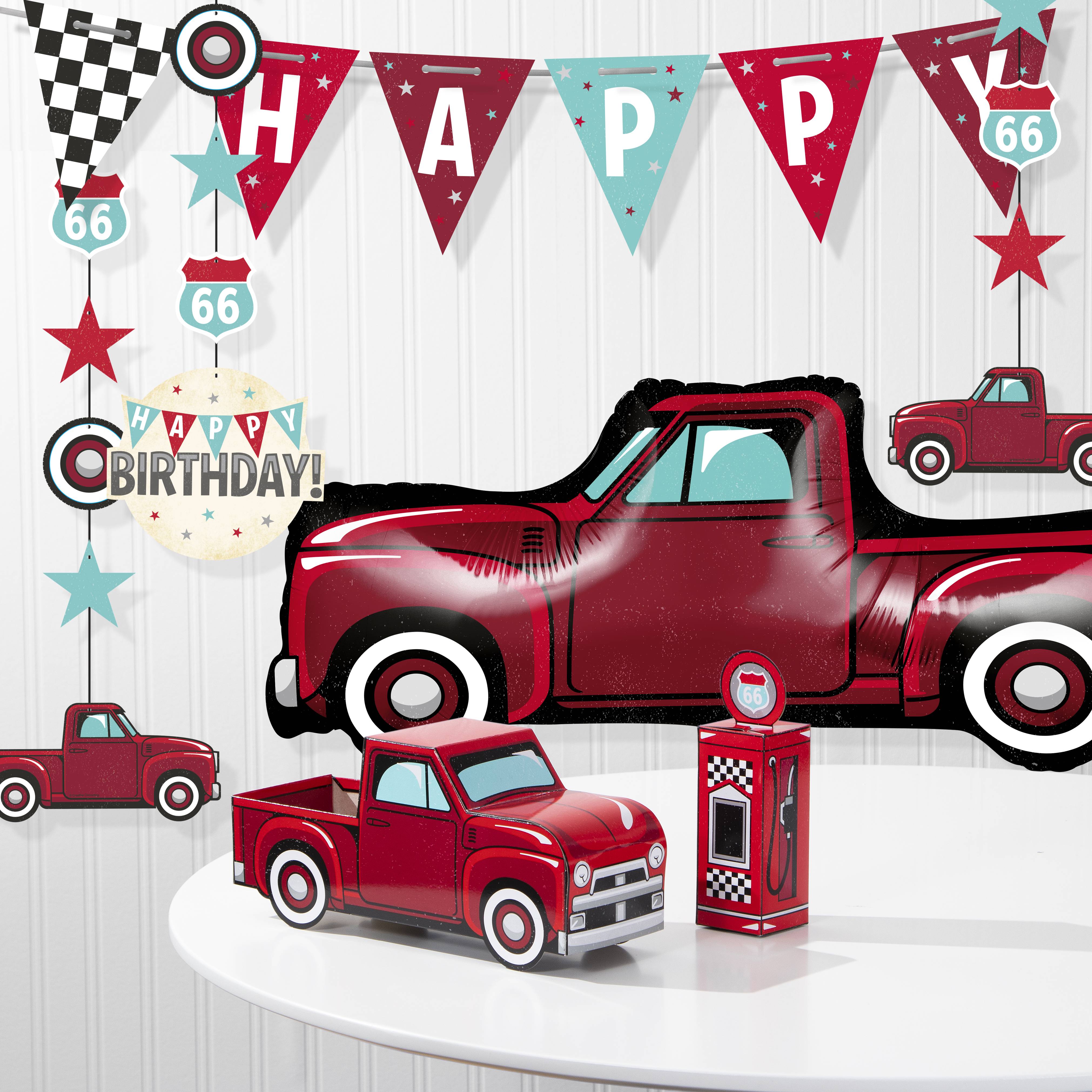 Vintage Red Truck Decorations Kit