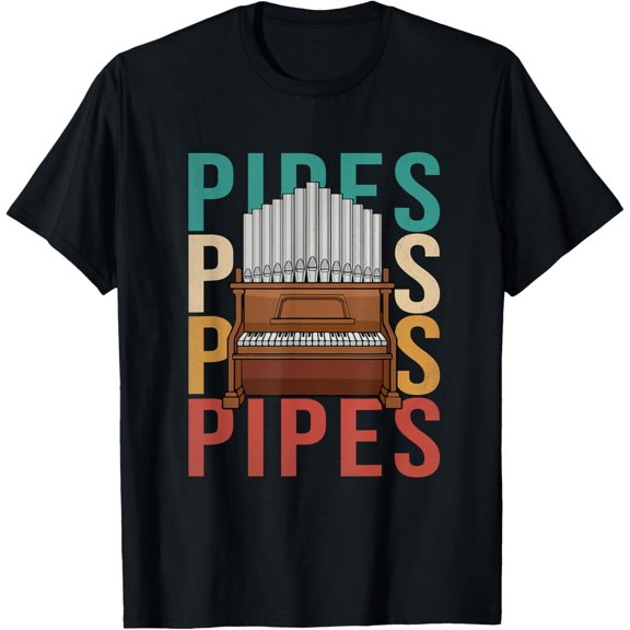Retro Pipe Organ Player Men Church Pipe Organist T-Shirt