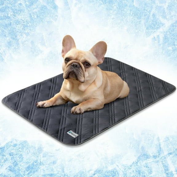 PetAmi Waterproof Cooling Mat for Dog, Premium Pet Cooling Blanket for Bed Crate, Anti Slip Indoor Dog Cool Pad for Sleeping, Q-MAX Small Medium Sofa Couch Cover Mat for Cat, Grey, 29x40
