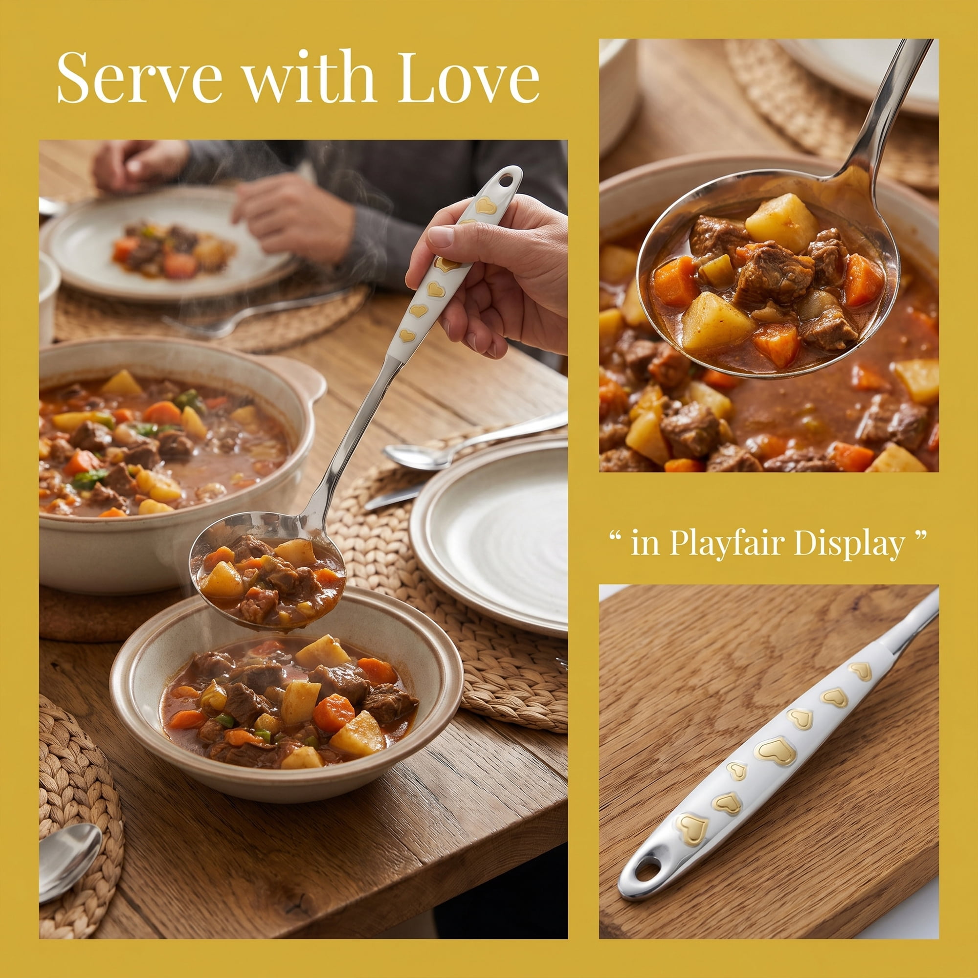 Unique Bargains Stainless Steel Non Stick Heat Resistant Spoon Soup B 13.7" x 3.7"