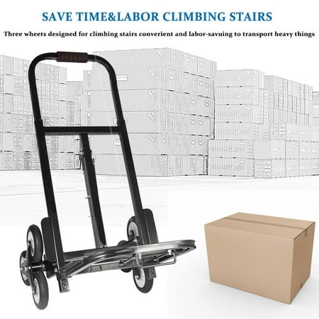 Olive Trolley - Stair Climber Hand Truck,Stair Climber Hand Truck, Solid Rubber Tires 440LBS Barrow Hand Truck Bracket Roll Cart Trolley,BlackSolid Rubber Tires 440LBS Barrow Hand Truck Bracket Roll Cart Trolley