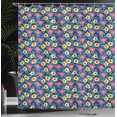 thumbnail image 3 of Ambesonne Floral Shower Curtain, Hand Drawn Simplistic Flower, 69"Wx84"L, Azure Blue Yellow Coral, 3 of 4