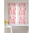 thumbnail image 3 of Red Pink Flowers Curtains 54 Inch Length, Sheer Curtains for Bedroom Living Room Window Watercolor Summer Botanical Floral Rod Pocket Voile Drapes Kitchen Curtains Small Half Window 52"x54" 2 Panels, 3 of 6
