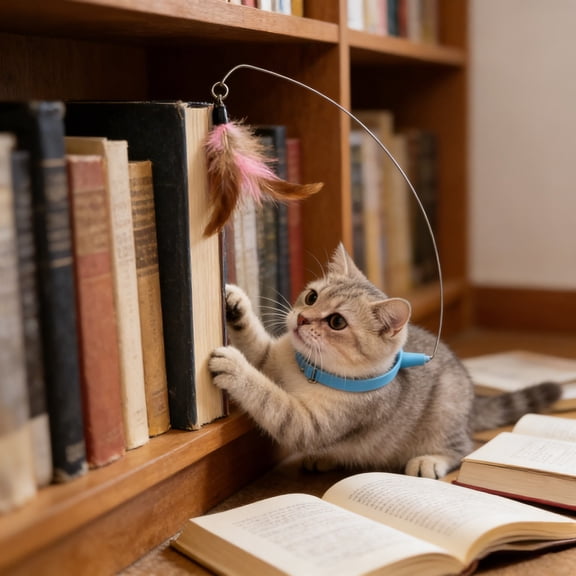 Cat Collar Toy, 1 Pc Cat Feather Toy with Neck Collar, Interactive Self Playing Toys with Bell for Indoor Kittens Small Animals