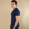 thumbnail image 3 of Playera Hombre Dry Fit Para Ejercicio Azul Marino Manga Corta, 3 of 4