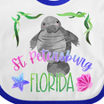 thumbnail image 4 of Inktastic St. Petersburg Florida Cute Swimming Manatee Boys or Girls Baby Bib, 4 of 4