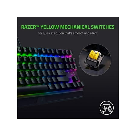 Razer - BlackWidow V3 TKL Wired Mechanical Gaming Yellow Linear Switch Keyboard with RGB Backlighting - Black