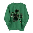 thumbnail image 2 of ClodeEU Womens Saint Patrick's Day Print Sweatshirt ，Classic Long Sleeve Crewneck Pullover Green,Womens Plus XL, 2 of 6