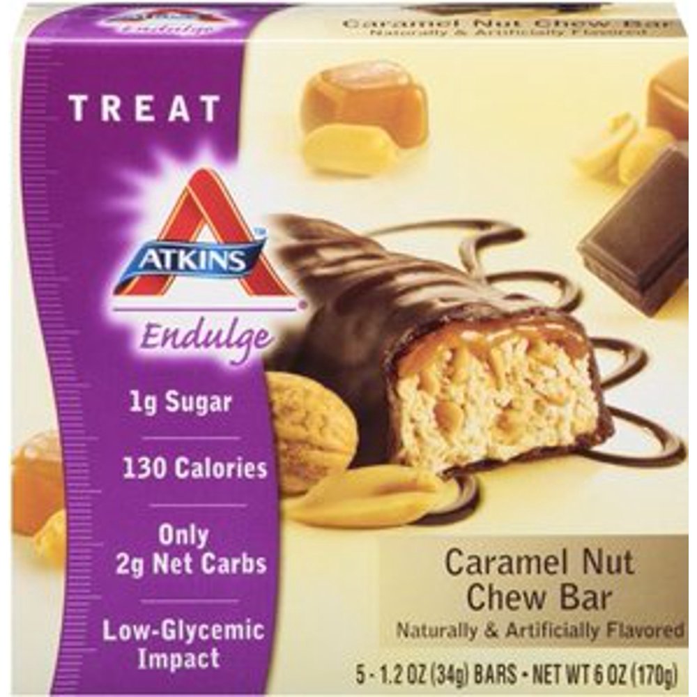 Atkins Endulge Treats, Caramel Nut Chew, 130 Calories, 1g Sugar, 2g Net