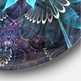 thumbnail image 3 of Designart 'Fractal Flower Blue Digital Art ' Modern wall clock, 3 of 6
