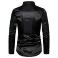 thumbnail image 4 of Men's Solid Button Slim Fit Collar Long Sleeve Shirt - High-Quality Polyester Cotton, Stylish Casual for Work/Summer, 4 of 4