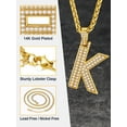 thumbnail image 6 of FindChic Big Initial Necklace for Women 14K Gold Plated Letter K Pendants Jewelry Gifts for Men Son Birthday, 6 of 9