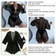 thumbnail image 5 of Conjunto de traje de baño de 3 piezas para mujer, sujetador con cuello halter, bragas de corte alto, traje de baño de verano con cubierta, negro XL, 5 of 6