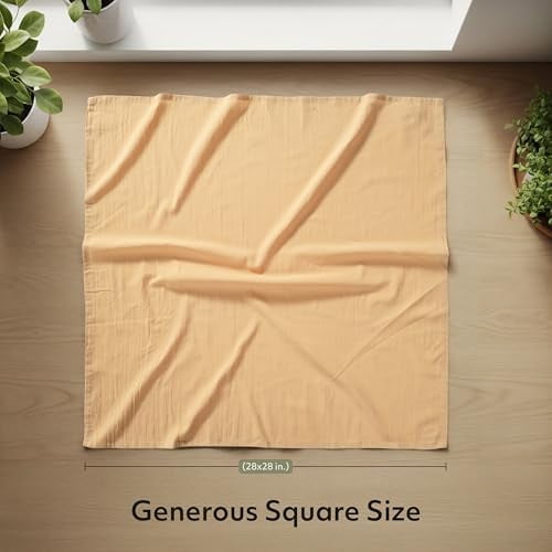 Beige Flour Sack Towels [12 Pack - 28 x 28 Inch] 100% Cotton Tea Towels for Cleaning & Drying - Highly Absorbent Kitchen Dish Cloth