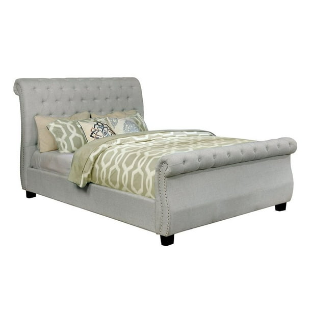 Furniture Of America Fraiger Transitional Twin Sleigh Bed In Beige Walmart Com Walmart Com
