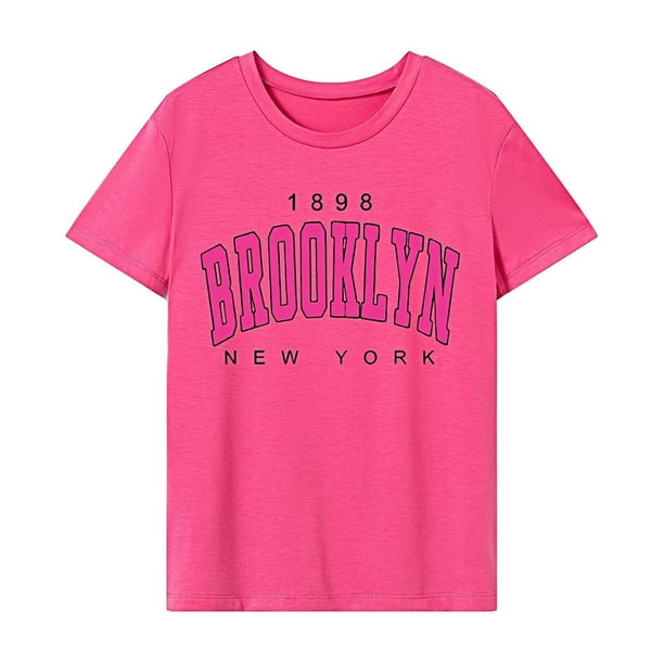 Camiseta de mujer de verano de moda regular ajuste cuello redondo camiseta para vacaciones oficina playa SG