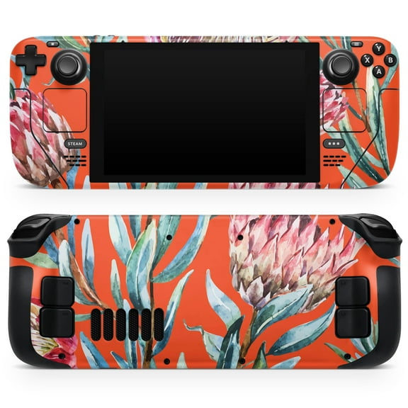 Design Skinz - Compatible with Steam Deck - Skin Decal Protective Scratch-Resistant Removable Vinyl Wrap Cover - Summer Floral Coral v2