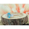 thumbnail image 2 of AFFY Simulated Aquamarine CZ & Simulated White Sapphire CZ Three Stone Ring In 14k Rose Gold Over Sterling Silver By, 2 of 5