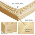 thumbnail image 4 of Lidoloka Luxury 100% Bamboo Bed Sheets Set Queen Size 4Pcs for Adult,16"Deep Pocket,Striped Champagne, 4 of 7