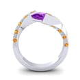 thumbnail image 4 of 1.25 Ct New Princess Cut Amethyst & Citrine Gemstone Bridal Ring for Ladies Solid 18K White Gold Size 3.5 by Diamond-Capitals, 4 of 8