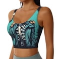 thumbnail image 2 of Balery Vintage Skull Beer Sujetadores deportivos con espalda cruzada para mujer, acolchados, sin costuras, de alto impacto, ideales para yoga, gimnasio, entrenamiento y fitness.-XX-Large, 2 of 8