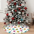thumbnail image 5 of Sikiie Ladybugs And Flowers 30-48 inches {designName} Print Christmas Tree Skirt Snowman Xmas Tree Skirt with Edge Christmas Decorations for Holiday Party-48", 5 of 7