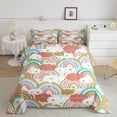 thumbnail image 2 of Feelyou Dreamy Rainbow Cloud Queen Comforter Set, Kawaii Stars Starry Sky Bedding Sets, Teens Kids Boys Girls Reversible Bedding Comforter Set, Microfiber Bedroom Decor, 3pcs, 2 of 8