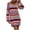 QR1-Black, variant on Meichang Colorful Striped Knit Sweater Dresses for Women Fall Winter Long Sleeve Crewneck Short Sweater Dresses