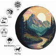 thumbnail image 5 of Spare Tire Cover for RV Camper Trailer Mountains Forest Nature Sunset Scenery, Weatherproof Universal Wheel Cover for RV Travel Trailer Camper Truck, 5 of 10
