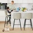 thumbnail image 2 of 5Rcom 600 lbs Counter Height Bar Stools Set of 4, 24 Inch Leathaire Barstools with Back, Bar Chairs with Metal Legs for Kitchen Island, Dining Room, Party Room & Restaurant, (Beige), 2 of 9