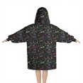 thumbnail image 2 of Multicolor Controllers Games Icons Black Pattern Blanket Hoodies for Kids 6-13YR Oversize Wearable Blanket Hoodies for Boys Girls Teens, 2 of 7