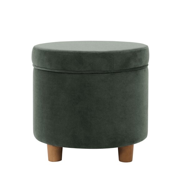 Otomana de almacenamiento HomePop Home Decor Loden, de terciopelo verde, grande
