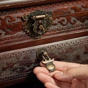 Jewelry Box Organizer Chinese Retro Jewelry Box with Lock Storage Box Necklace Ring Jewelry Box Storage Box Jewelry Organizer Small (A) New