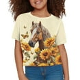 thumbnail image 3 of Uourmeti Panda Summer Short Sleeve T Shirt Girls Cute Crop Top Casual Short Crew Neck Pullover Lightweight Soft Sweatshirt, 3 of 6