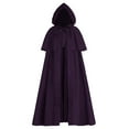 thumbnail image 2 of Hvyesh Long Hooded Cloak for Women Men Velvet Cape Medieval Long Cape Halloween Costumes for Women Men, 2 of 6