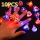 thumbnail image 2 of 10/20PCS Cute Halloween Glowing Rings Glow Bracelet Christmas Ghost Pumpkin Snowman Child Kids Gift Halloween Party Decoration, 2 of 5